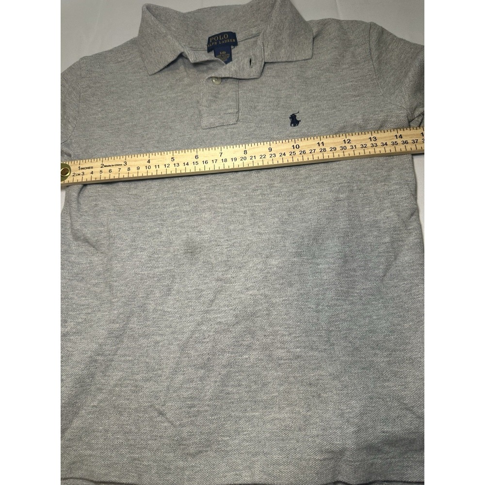 Polo Ralph Lauren Boys Gray Short Sleeve Polo Shirt Size S 8 Classic Cotton - Picture 4 of 8